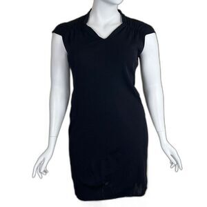 Exclusively Misook Women's Size L Black Sheath Dress Miminalist Office Pullover